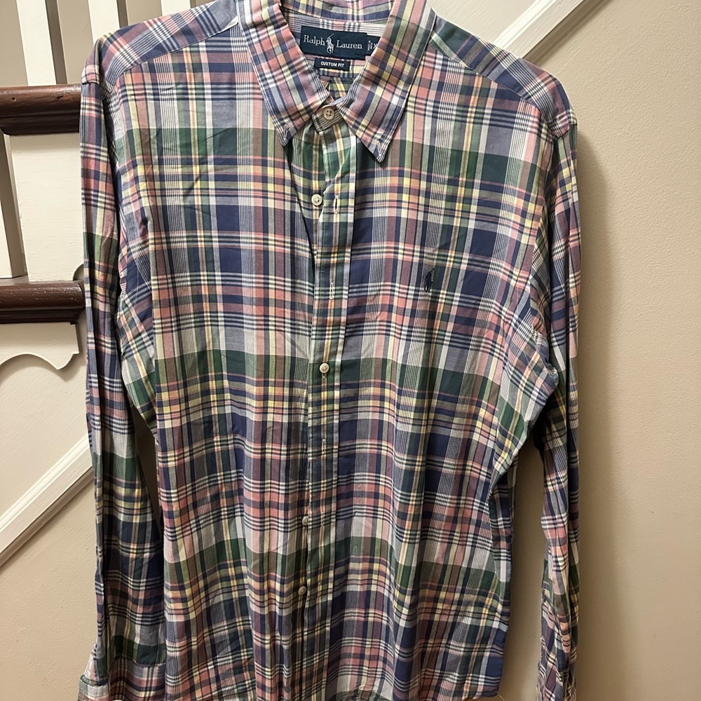 Ralph Lauren Red and Pink Casual Button Down Shirt